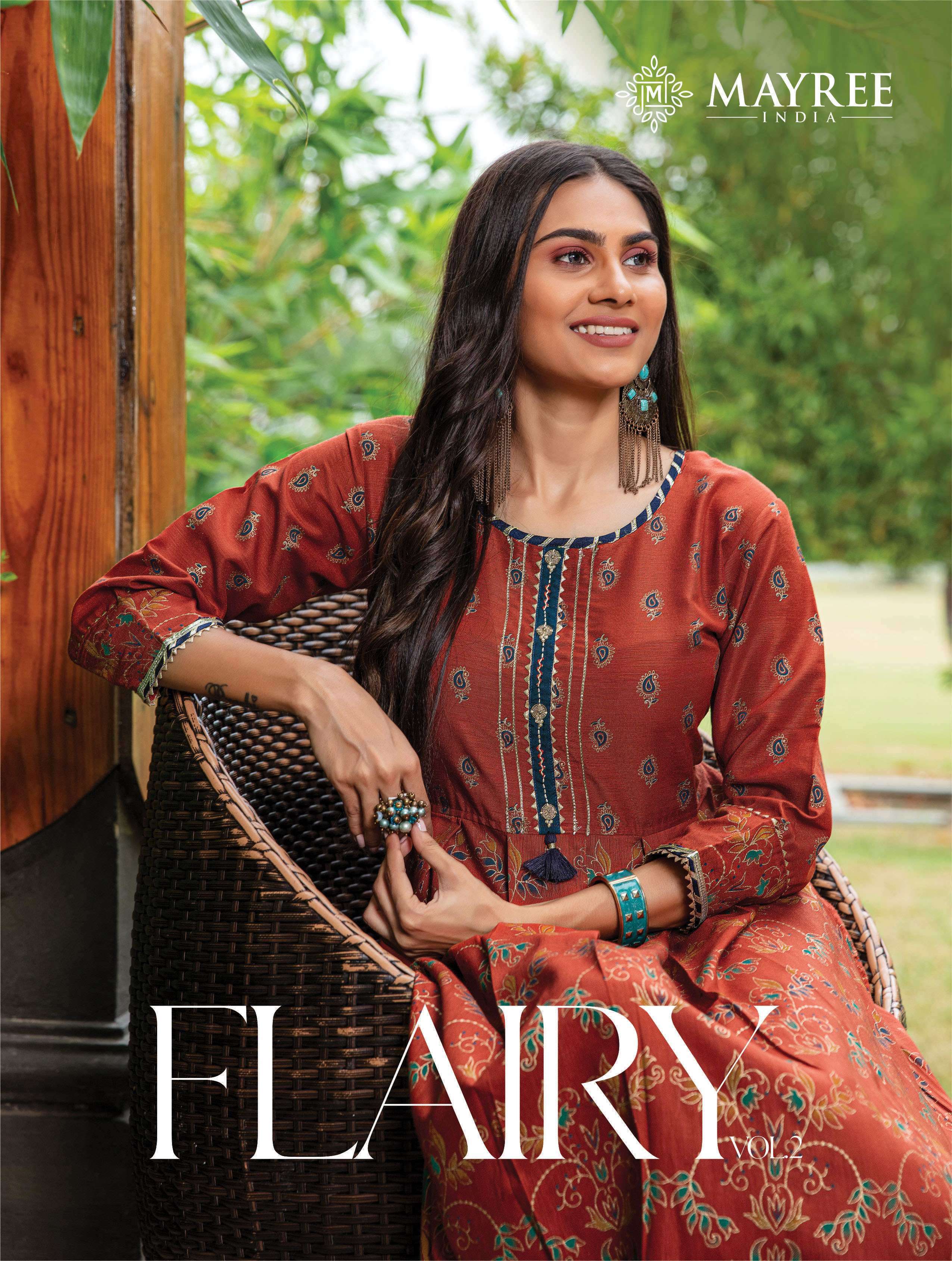 FLAIRY VOL-2 BY MAYREE INDIA 201 TO 206 SERIES DESIGNER SILK KURTIS