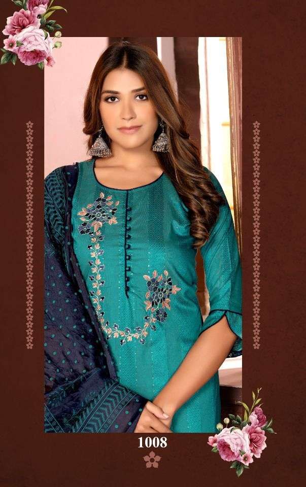 RICH GIRL BY MASTER 1001 TO 1008 SERIES DESIGNER CHANDERI JACQUARD DRESSES