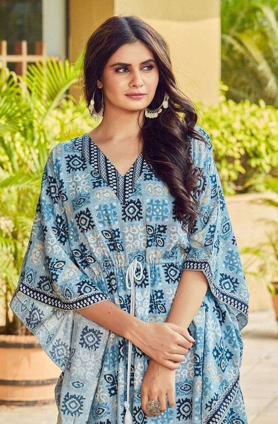 STARE VOL-5 BY BLUE HILLS 101 TO 102 SERIES DESIGNER RAYON KAFTANS