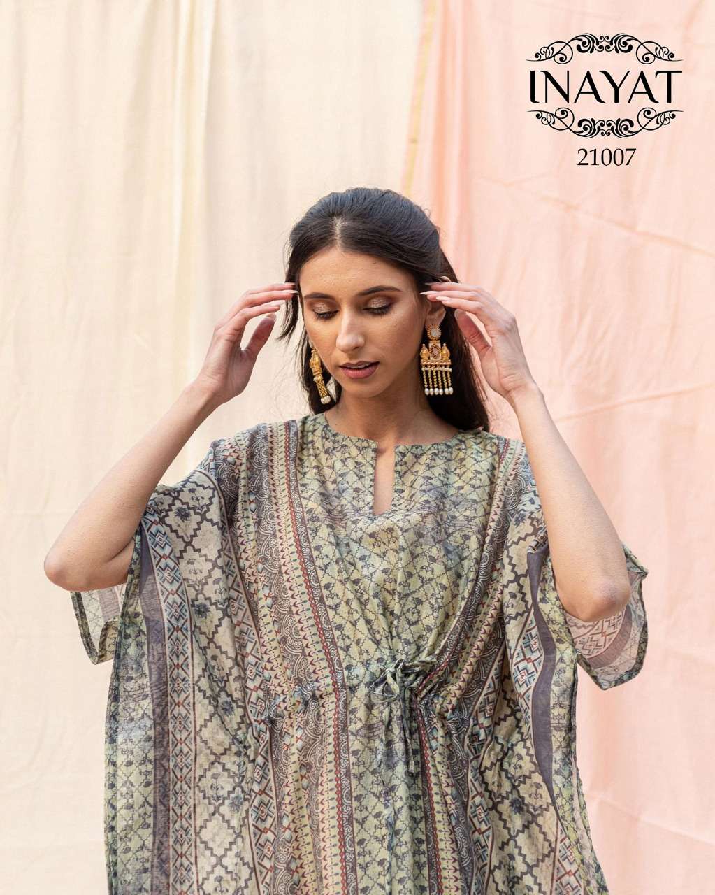 INAYAT BY ASLIWHOLESALE 21001 TO 21007 SERIES SOFT SILK KAFTANS