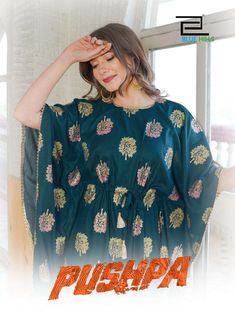 PUSHPA BY BLUE HILLS 1001 TO 1004 SERIES DESIGNER RAYON KAFTANS