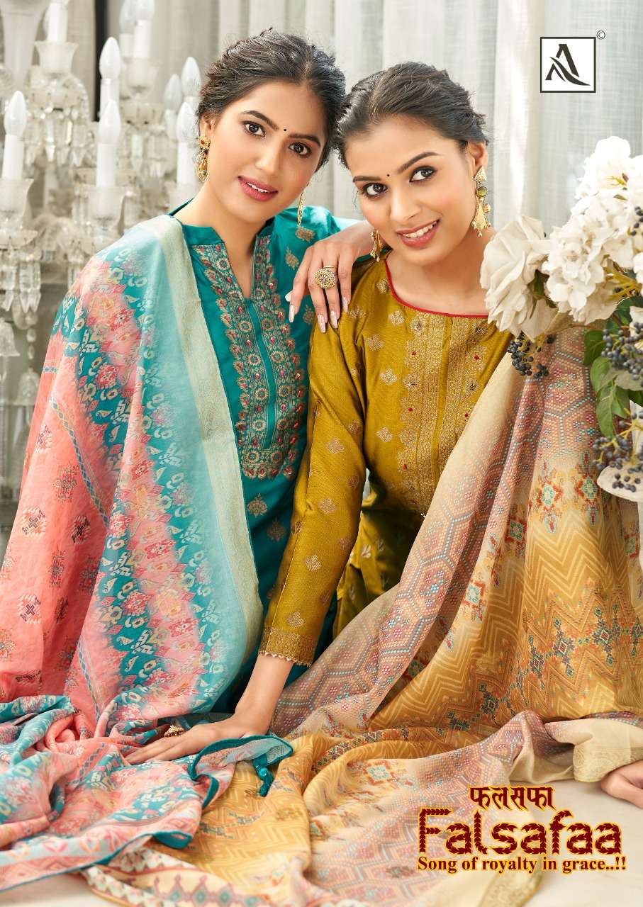FALSAFAA BY ALOK SUIT 905-001 TO 905-008 SERIES DESIGNER VISCOSE DRESSES