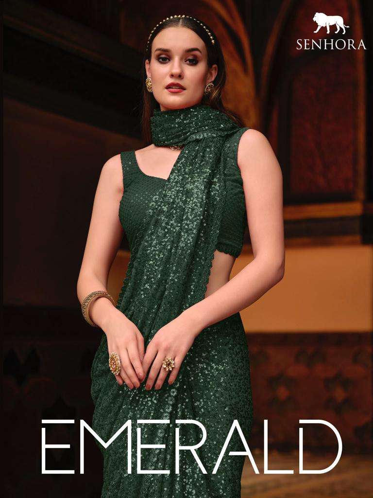 EMERALD BY SENHORA 2045-A TO 2045-G SERIES GEORGETTE SEQUENCE SAREES