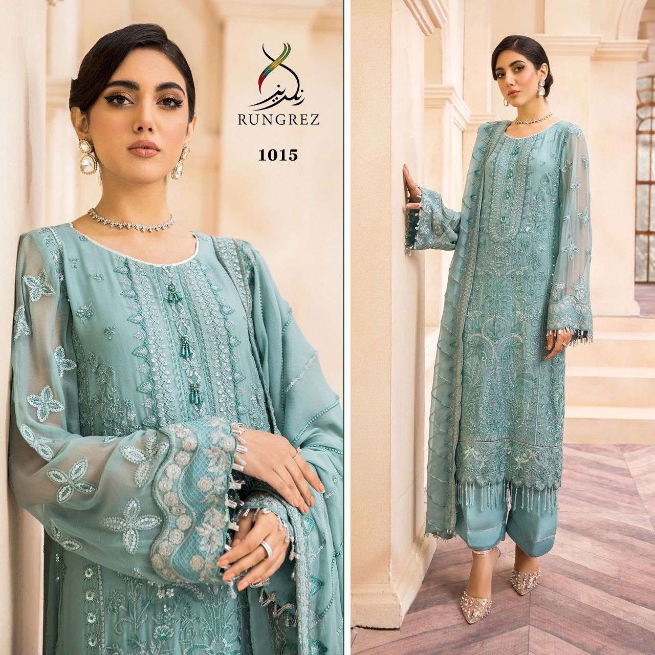 RUNGREZ 1015 HIT DESIGN BY RUNGREZ DESIGNER HEAVY FAUX GEORGETTE PAKISTANI DRESS