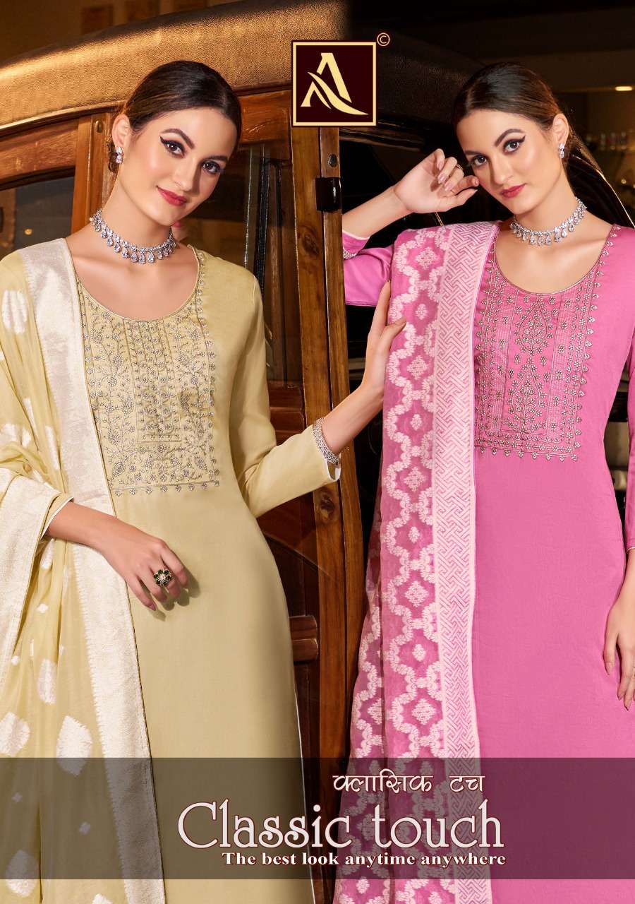 CLASSIC TOUCH BY ALOK SUITS 996-001 TO 996-008 SERIES COTTON SILK DRESSES
