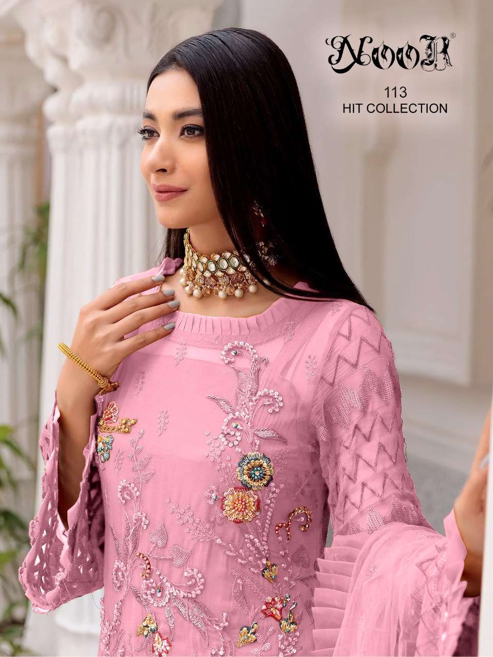 NOOR 113 HIT COLLECTION BY NOOR EMBROIDERED GEORGETTE PAKISTANI DRESSES