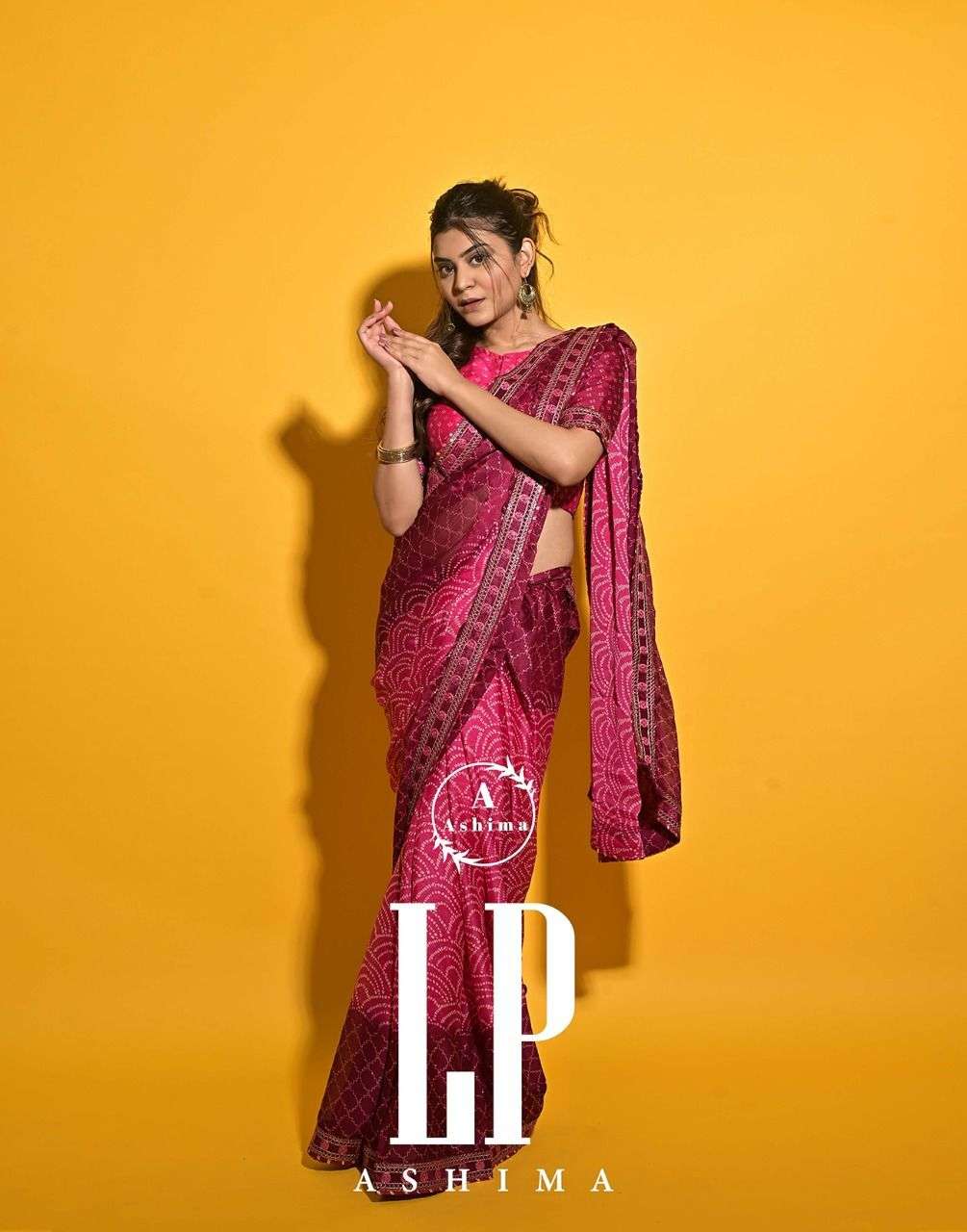 LP BY ASHIMA 4101 TO 4108 SERIES MOSS CHIFFON SEQUANCE SAREES