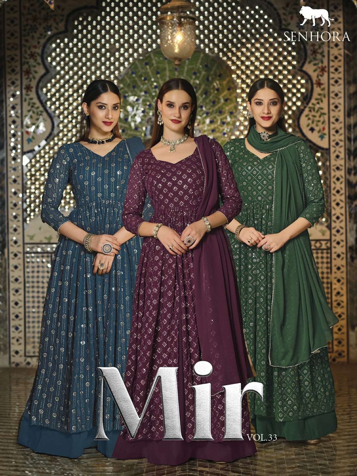 MIR VOL-33 BY SENHORA 2046 TO 2049 SERIES REAL GEORGETTE STITCHED DRESSES