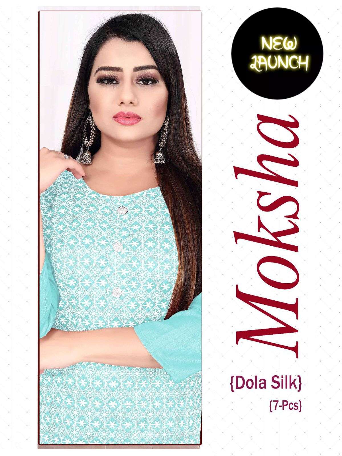 moksha by asliwholesale 01 to 07 series dola silk chikan work kurtis 2022 07 20 17 49 49