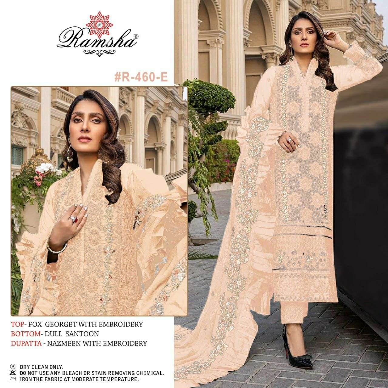 R-460 COLOURS BY RAMSHA 460-E TO 460-H SERIES FAUX GEORGETTE DRESSES