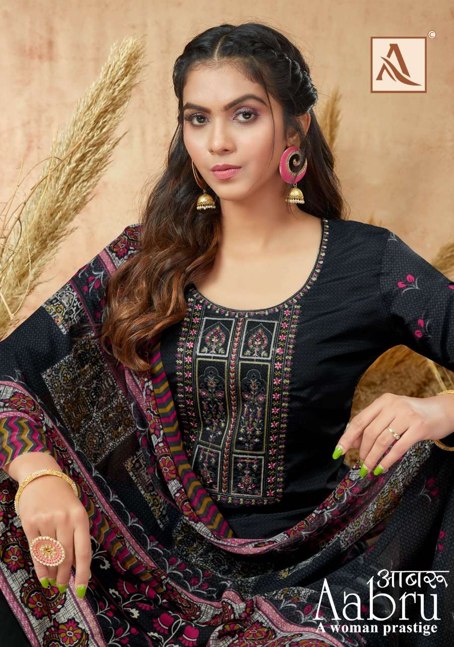 AABRU 1005 SERIES BY ALOK SUIT 1005-001 TO 1005-010 SERIES CREPE EMBROIDERY DRESSES