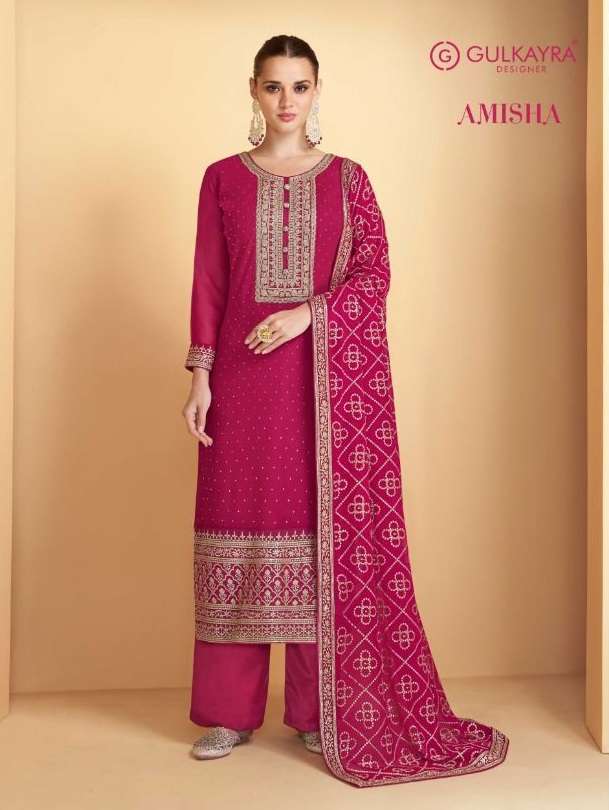 AMISHA BY GULKAYRA 7156-A TO 7156-E SERIES GEORGETTE EMBROIDERY DRESSES