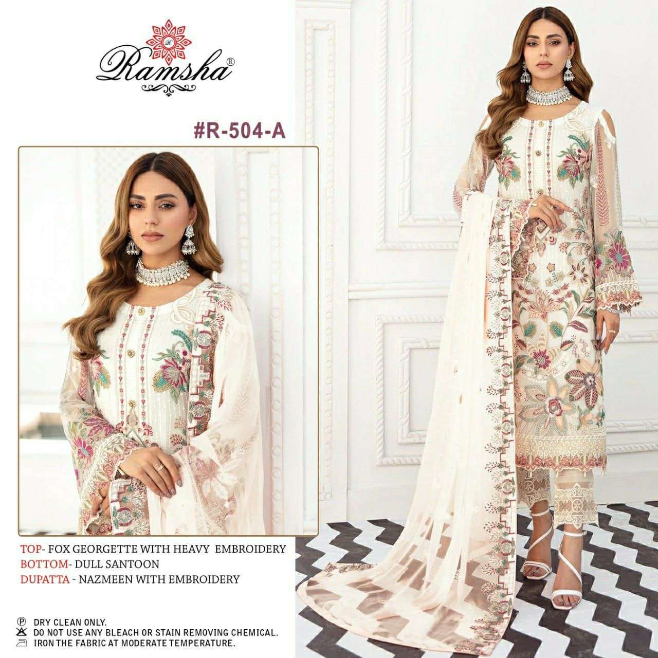 RAMSHA 504 NX BY RAMSHA 504-A TO 504-D SERIES GEORGETTE EMBROIDERY DRESSES