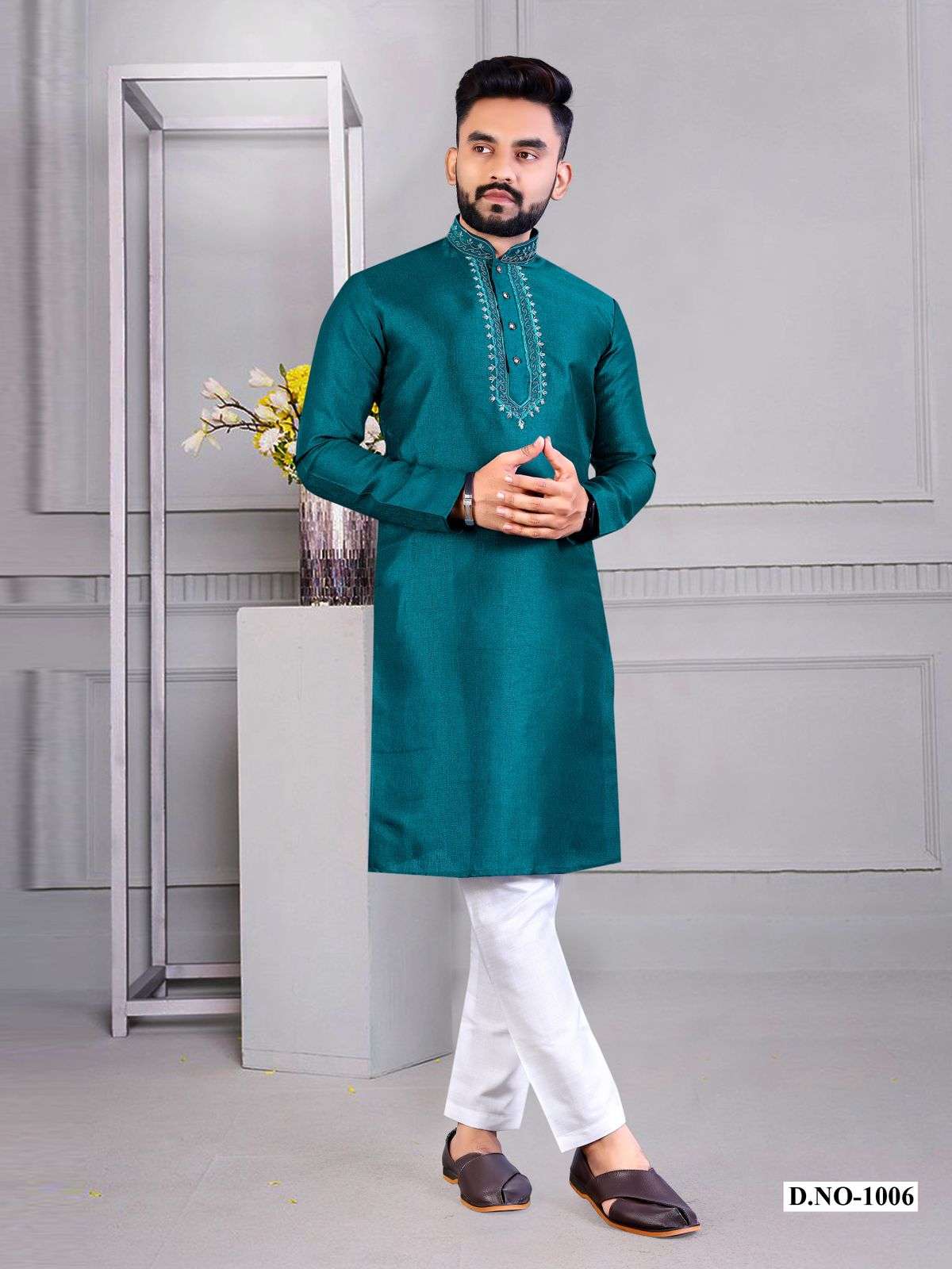 REGAL STYLE VOL-4 BY ASLIWHOLESALE HEAVY CORIAN SILK MENS KURTA PAJAMA