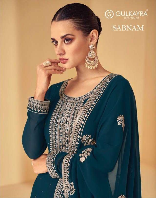SABNAM BY GULKAYRA 7147 TO 7151 SERIES REAL GEORGETTE EMBROIDERY DRESSES