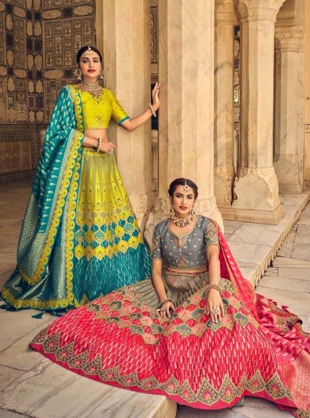 ANAARA 5401 TO 5411 SERIES BY TATHASTU DESIGNER HEAVY SILK WORK BRIDAL LEHENGAS