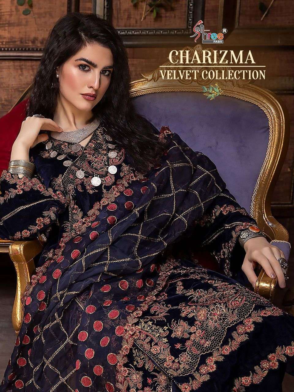 CHARIZMA VELVET COLLECTION BY SHREE FABS 2359 TO 2363 SERIES VELVET EMBROIDERY DRESSES