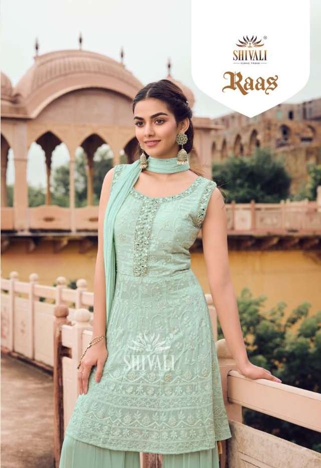 RAAS BY SHIVALI 01 TO 06 SERIES GEORGETTE HEAVY WORK STITCHED DRESSES