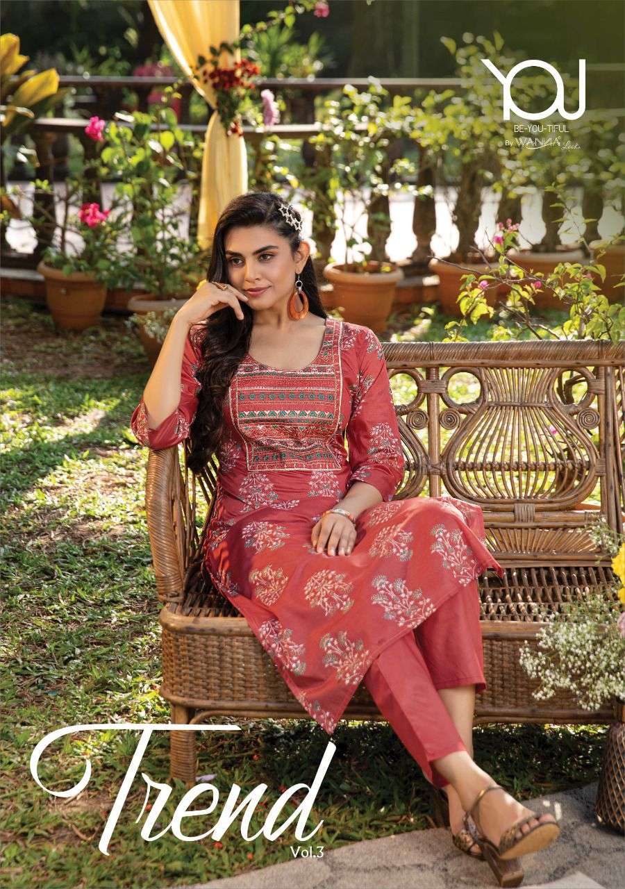 TREND VOL-3 BY YOU 301 TO 307 SERIES DESIGNER CHANDERI KURTIS WITH PANT