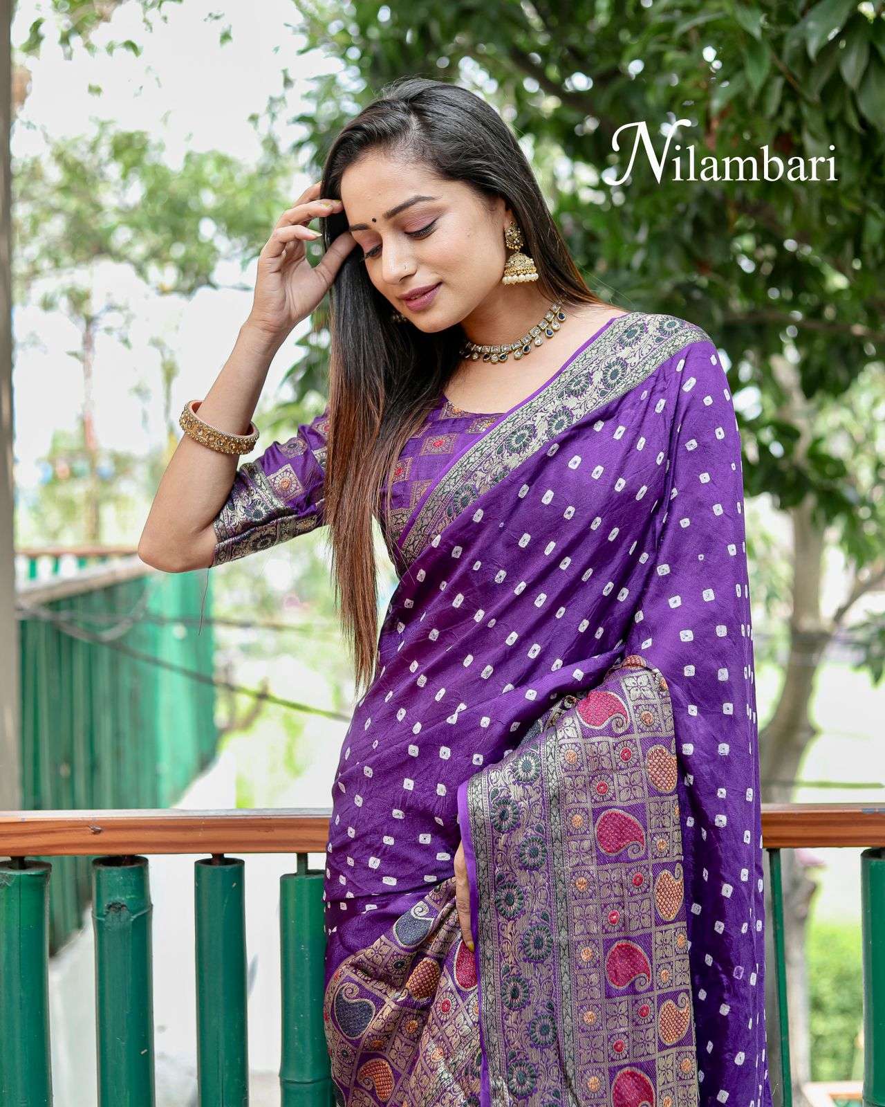 NILAMBARI BY ASLIWHOLESALE PURE BANDHEJ SILK SAREES