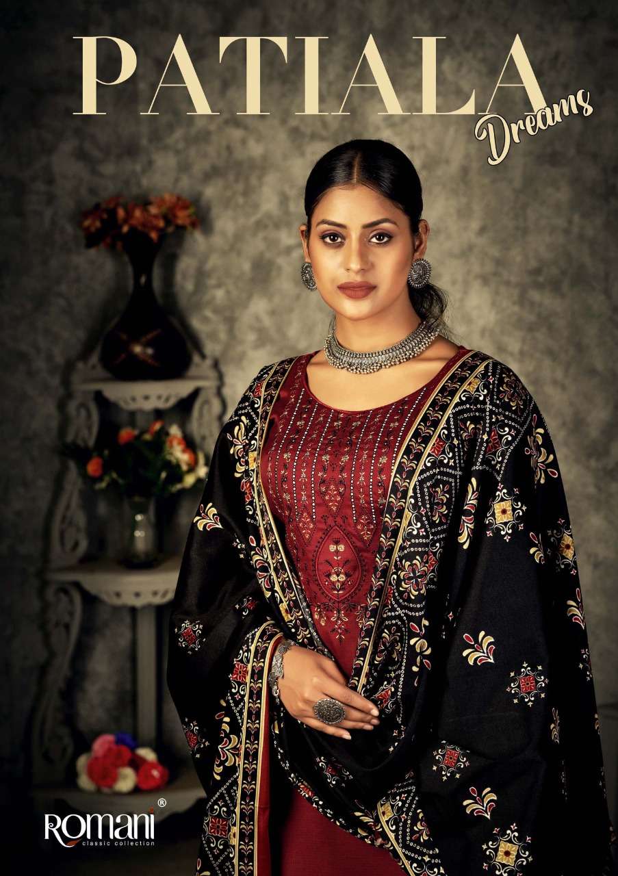 PATIALA DREAMS BY ROMANI 1066-001 TO 1066-010 SERIES PASHMINA EMBROIDERY DRESSES
