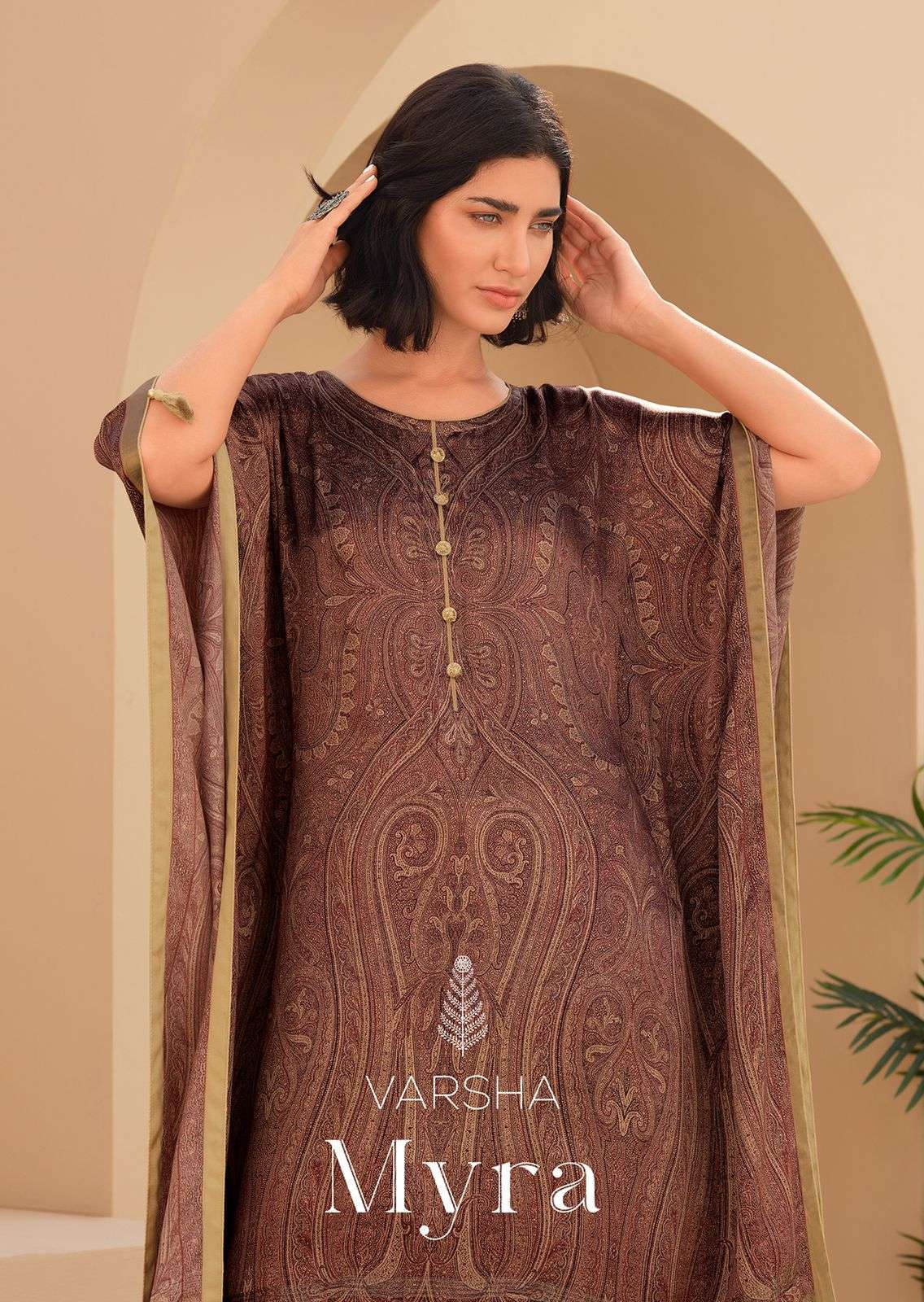MYRA BY VARSHA 01 TO 06 SERIES GAZI SILK PRINT KAFTAN DRESSES