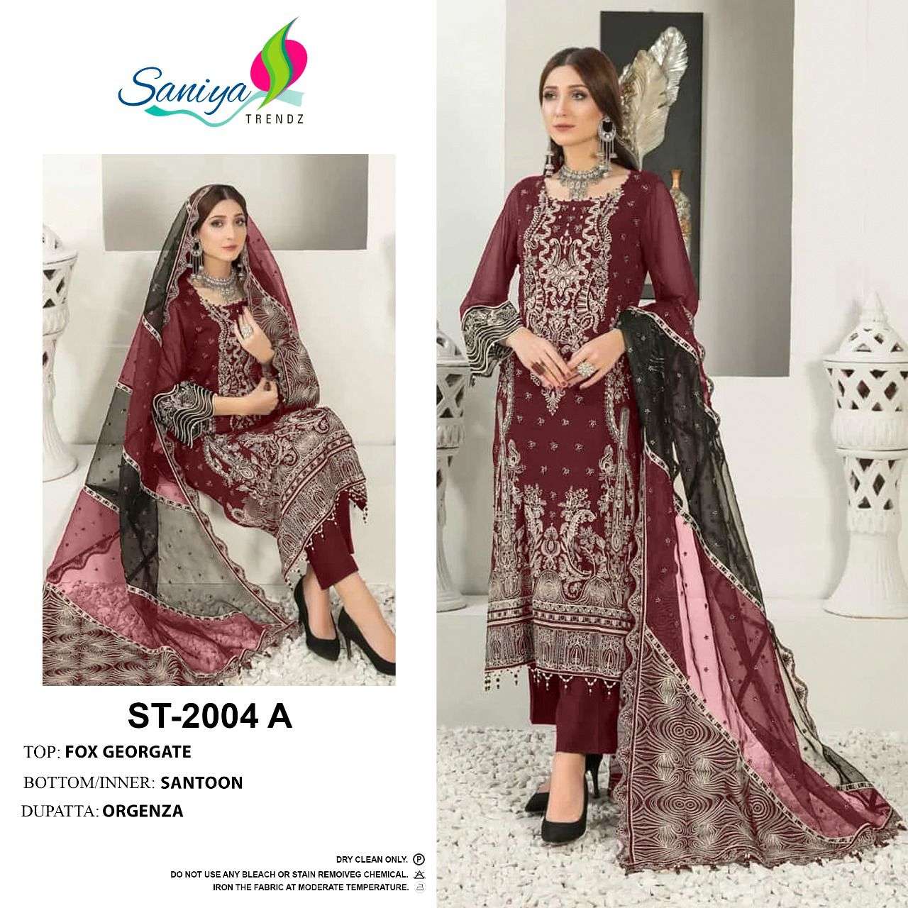 ST-2004 COLOURS BY SANIYA TRENDZ 2004-A TO 2004-D SERIES GEORGETTE DRESSES