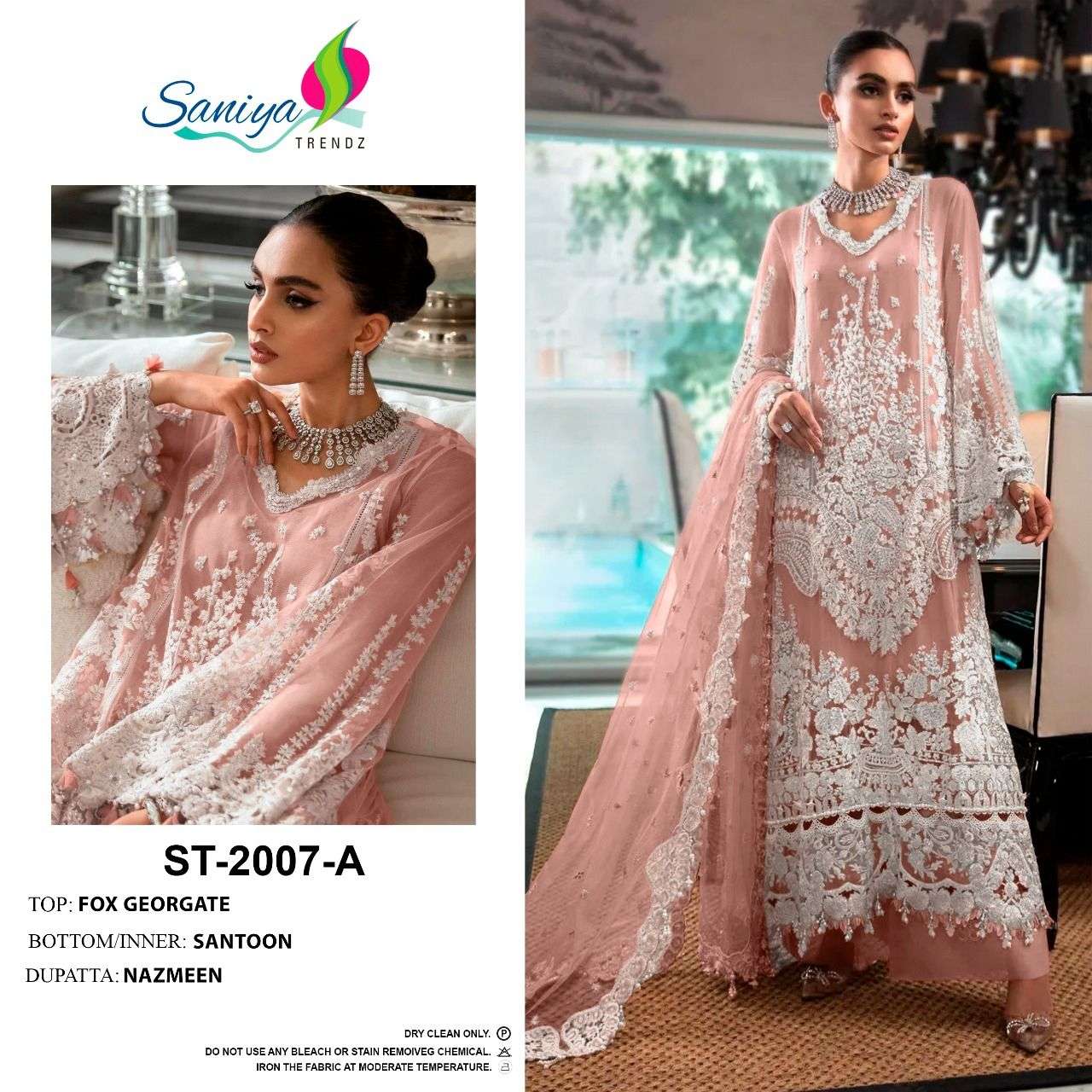 ST-2007 COLOURS BY SANIYA TRENDZ 2007-A TO 2007-D SERIES GEORGETTE DRESSES