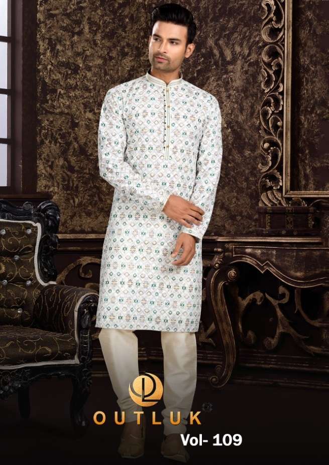 OUTLUK VOL-109 BY OUTLUK 109001 TO 1090047 SERIES MENS KURTAS WITH PAJAMA