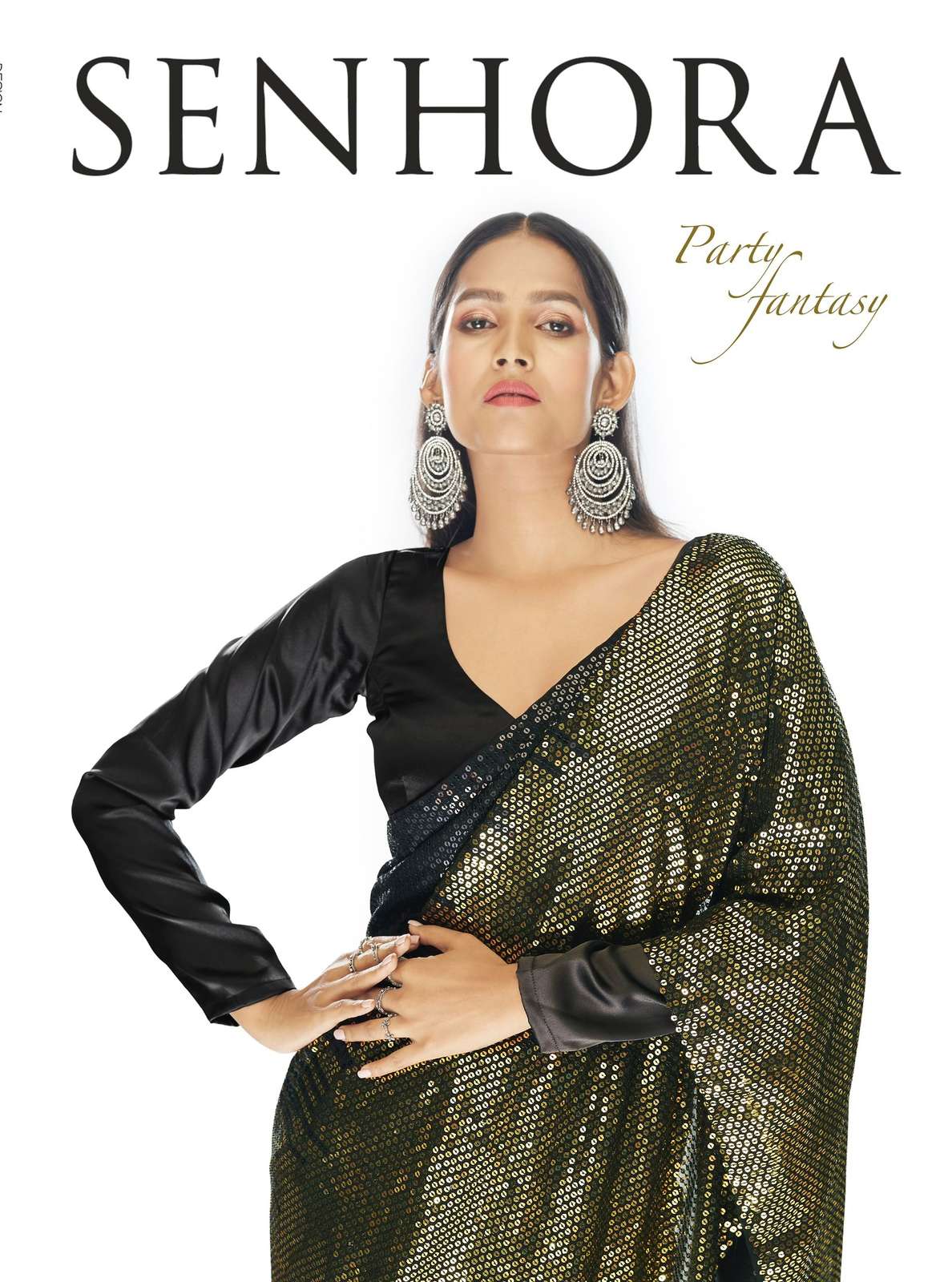 PARTY FANTASY BY SENHORA 2079 TO 2082 SERIES GEORGETTE SEQUENCE SAREES