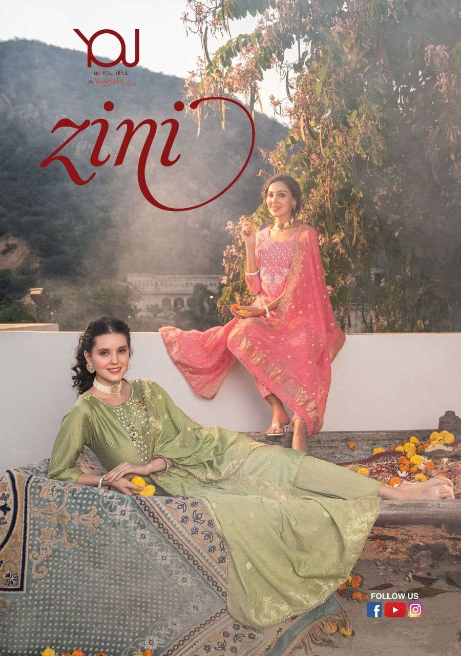 ZINI BY YOU 1001 TO 1006 SERIES SOFT CHANDERI SILK STITCHED DRESSES