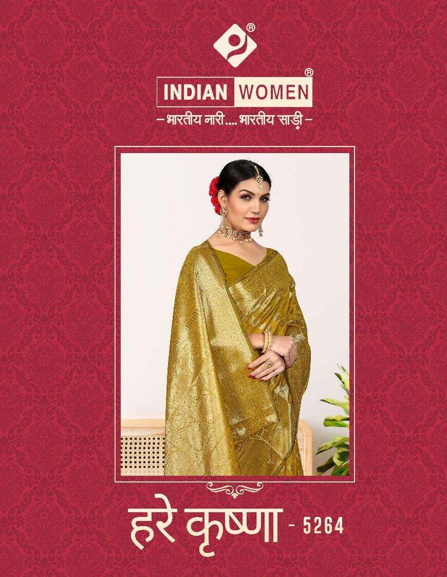 HARE KRISHNA 5264 BY INDIAN WOMEN 5264-A TO 5264-F SERIES SILK SAREES