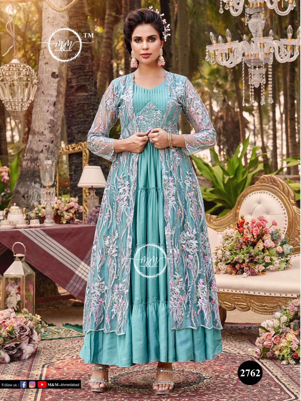 M&M 2762 HIT DESIGN BY M&M SILK IMPORTED WORK DRESS