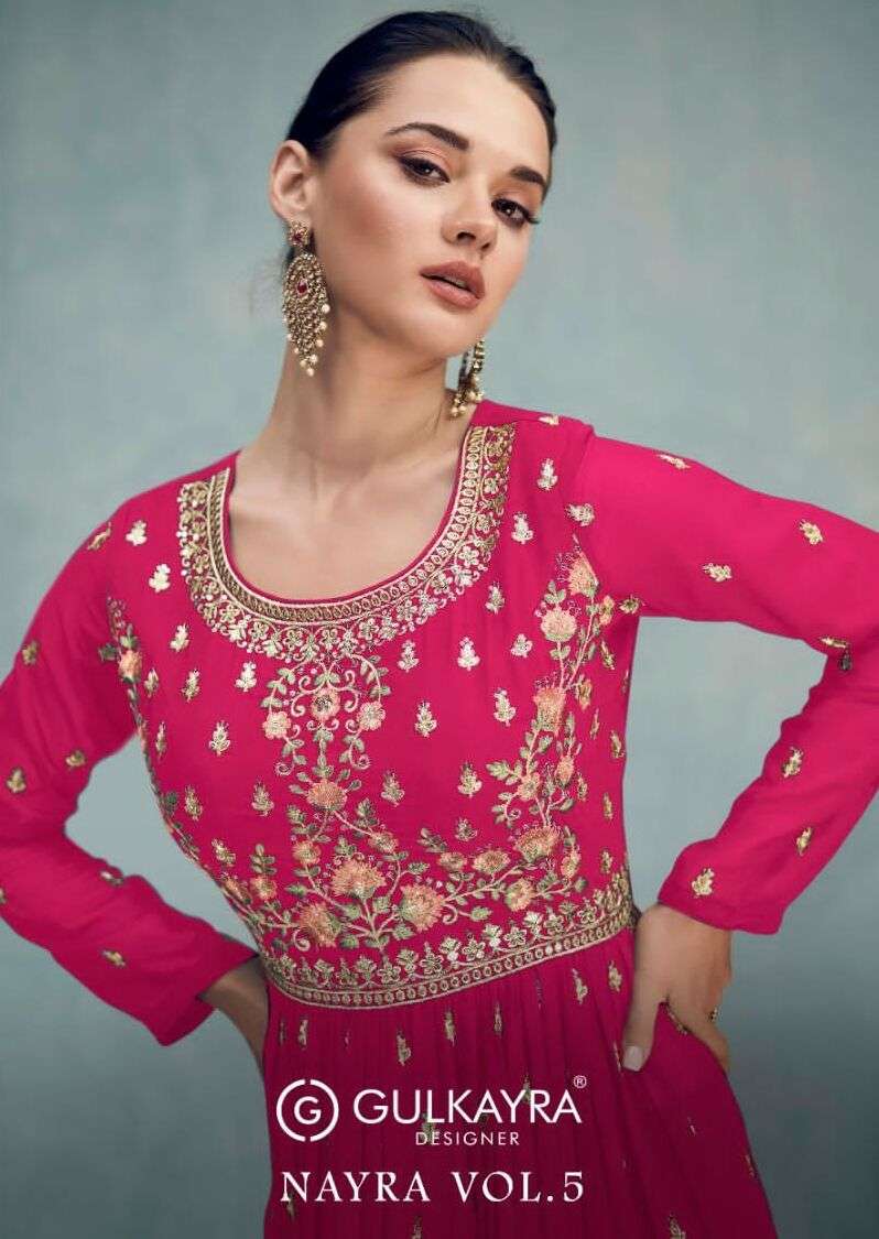 NAYRA VOL-5 BY GULKAYRA 7205-A TO 7205-E SERIES GEORGETTE DRESSES