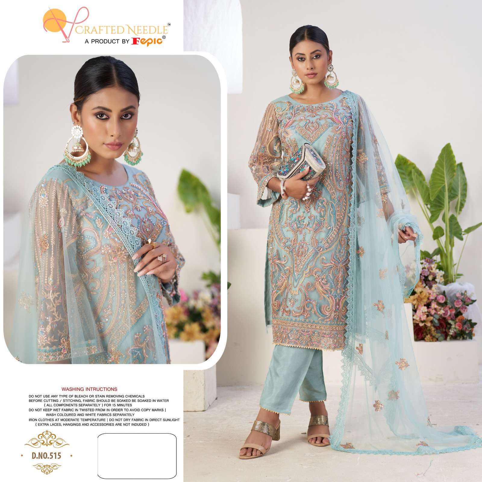 ROSEMEEN CN-515 HIT DESIGN BY FEPIC ORGANZA STICHED PAKISTANI DRESSES