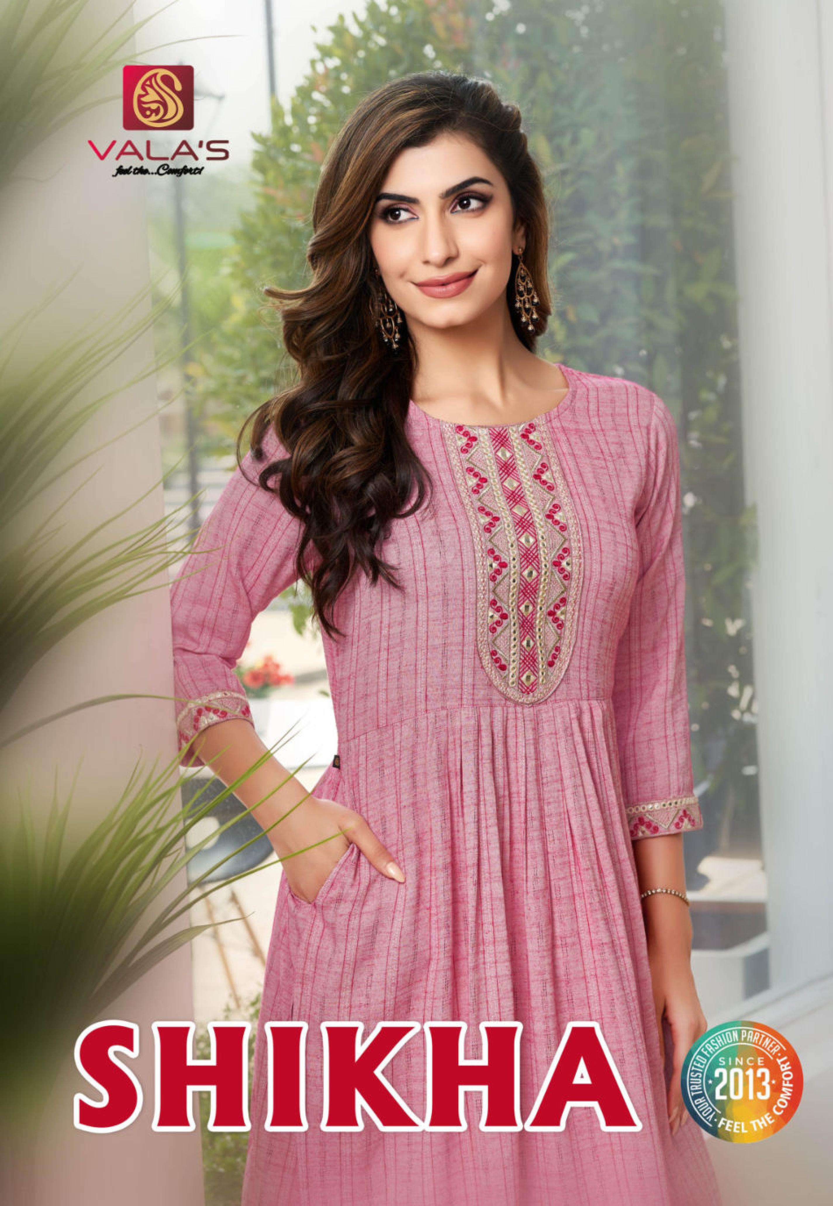 SHIKHA BY VALAs 0547 TO 0554 SERIES DESIGNER RAYON DOBBY WORK KURTIS