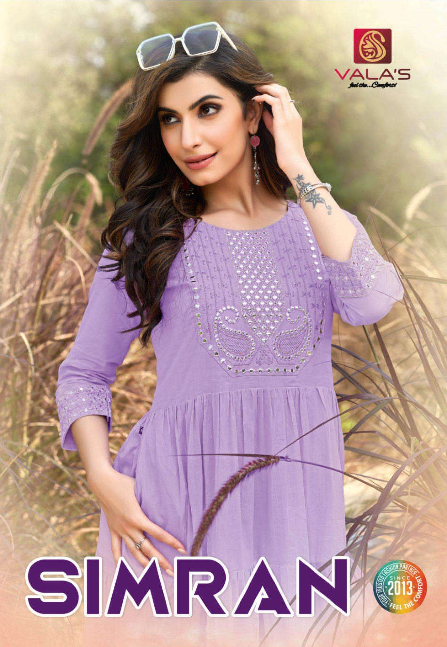 SIMRAN BY VALAs 0515 TO 0522 SERIES COTTON MAL MAL LONG FROCK KURTIS