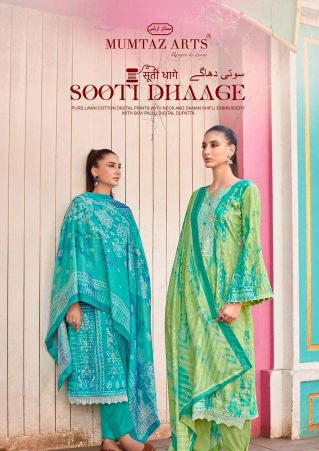 SOOTI DHAGE BY MUMTAZ ARTS 21001 TO 21010 SERIES LAWN PRINTED DRESSES