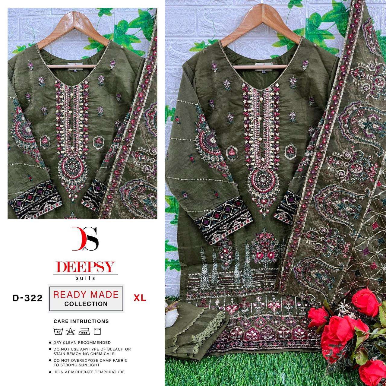 D-322 HIT DESIGN BY DEEPSY SUITS ORGANZA EMBROIDERY STITCHED PAKISTANI DRESSES