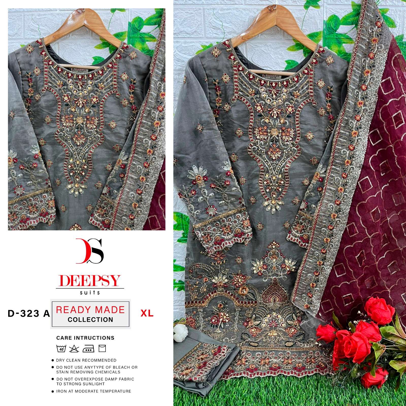 D-323 COLOURS BY DEEPSY SUITS ORGANZA EMBROIDERY STITCHED DRESSES