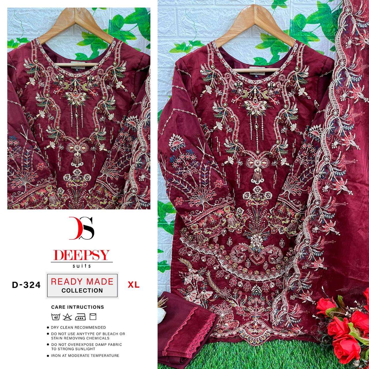 D-324 HIT DESIGN BY DEEPSY SUITS ORGANZA EMBROIDERY STITCHED PAKISTANI DRESSES