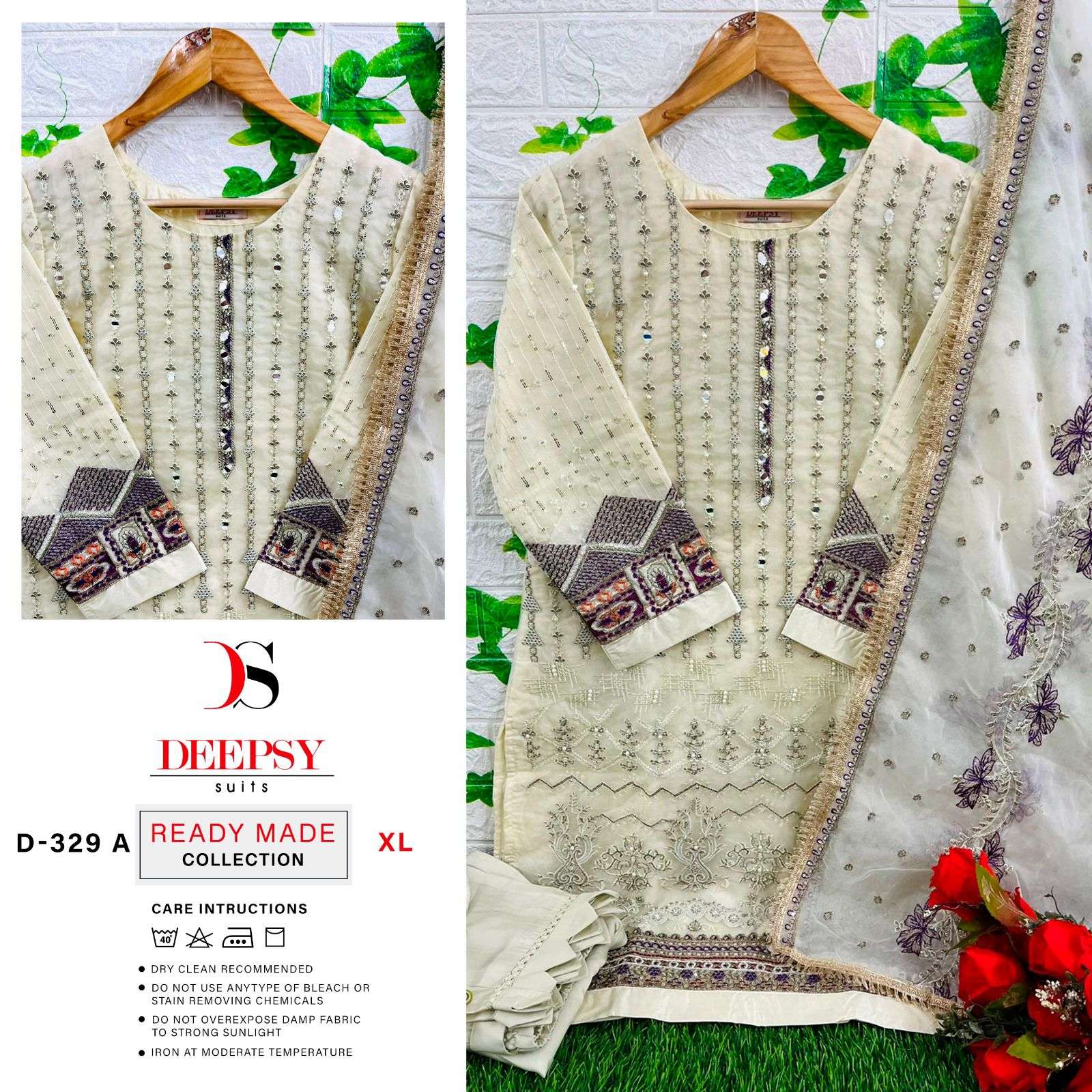 D-329 COLOURS BY DEEPSY SUITS ORGANZA EMBROIDERY STITCHED PAKISTANI DRESSES