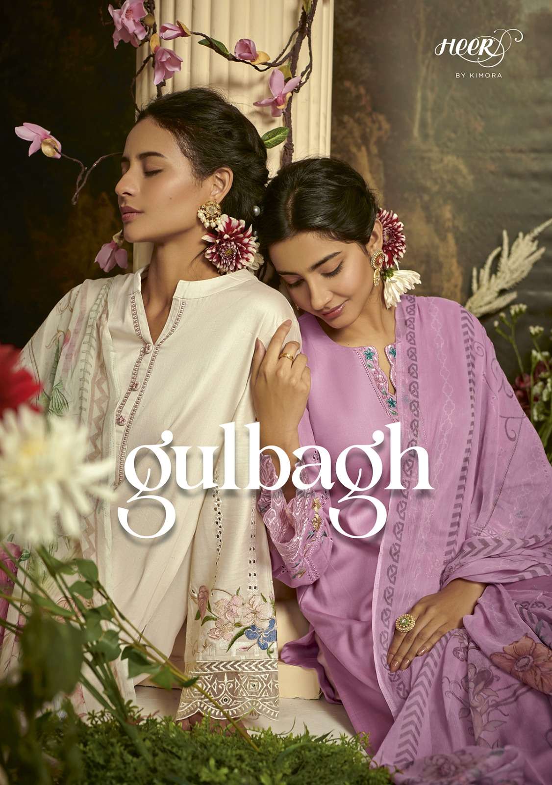GULBAGH BY HEER 9071 TO 9078 SERIES DESIGNER COTTON SATIN DRESSES