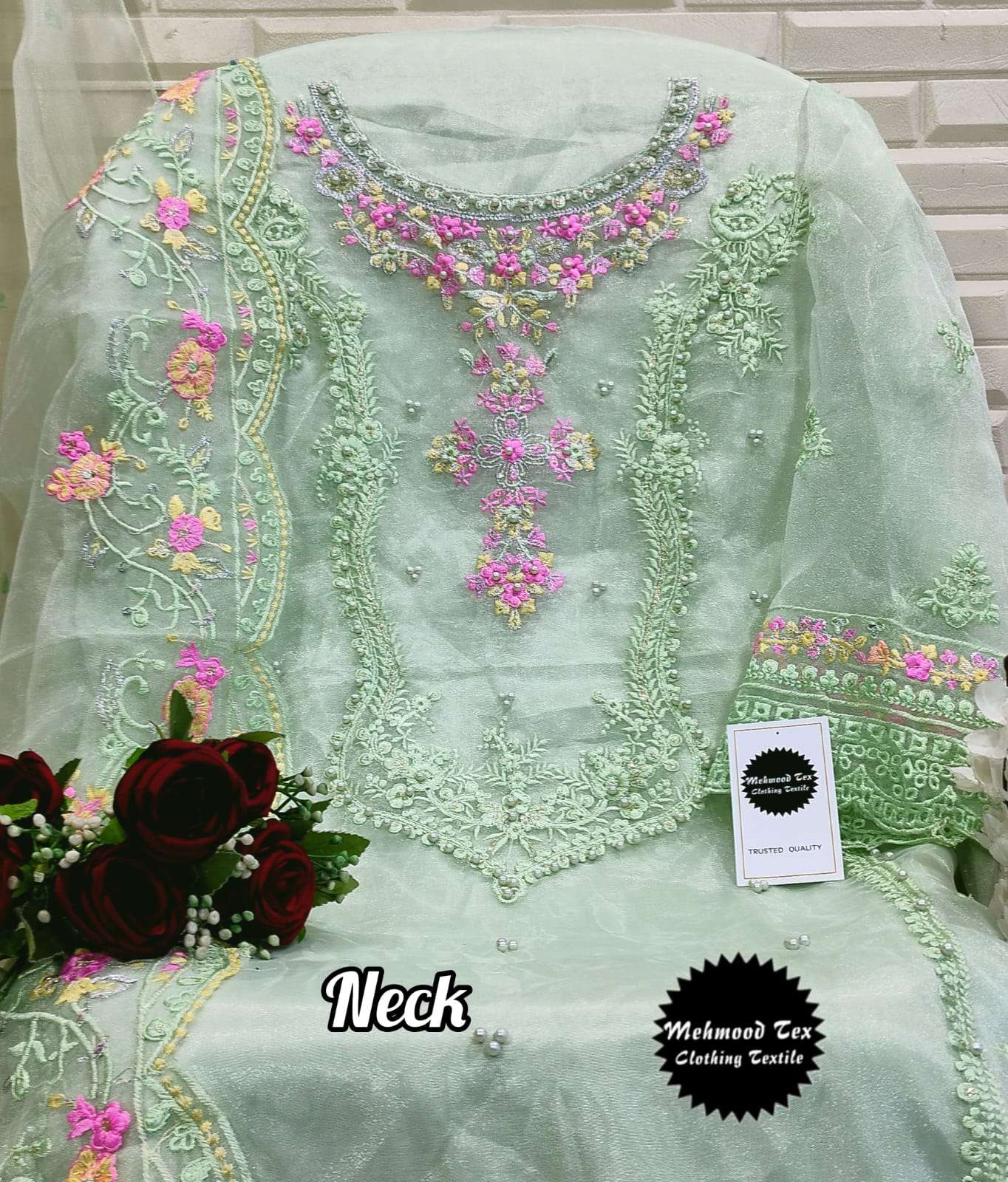 M-10 COLOURS BY MEHMOOD TEX 08-C TO 08-D ORGANZA EMBROIDERY PAKISTANI DRESSES