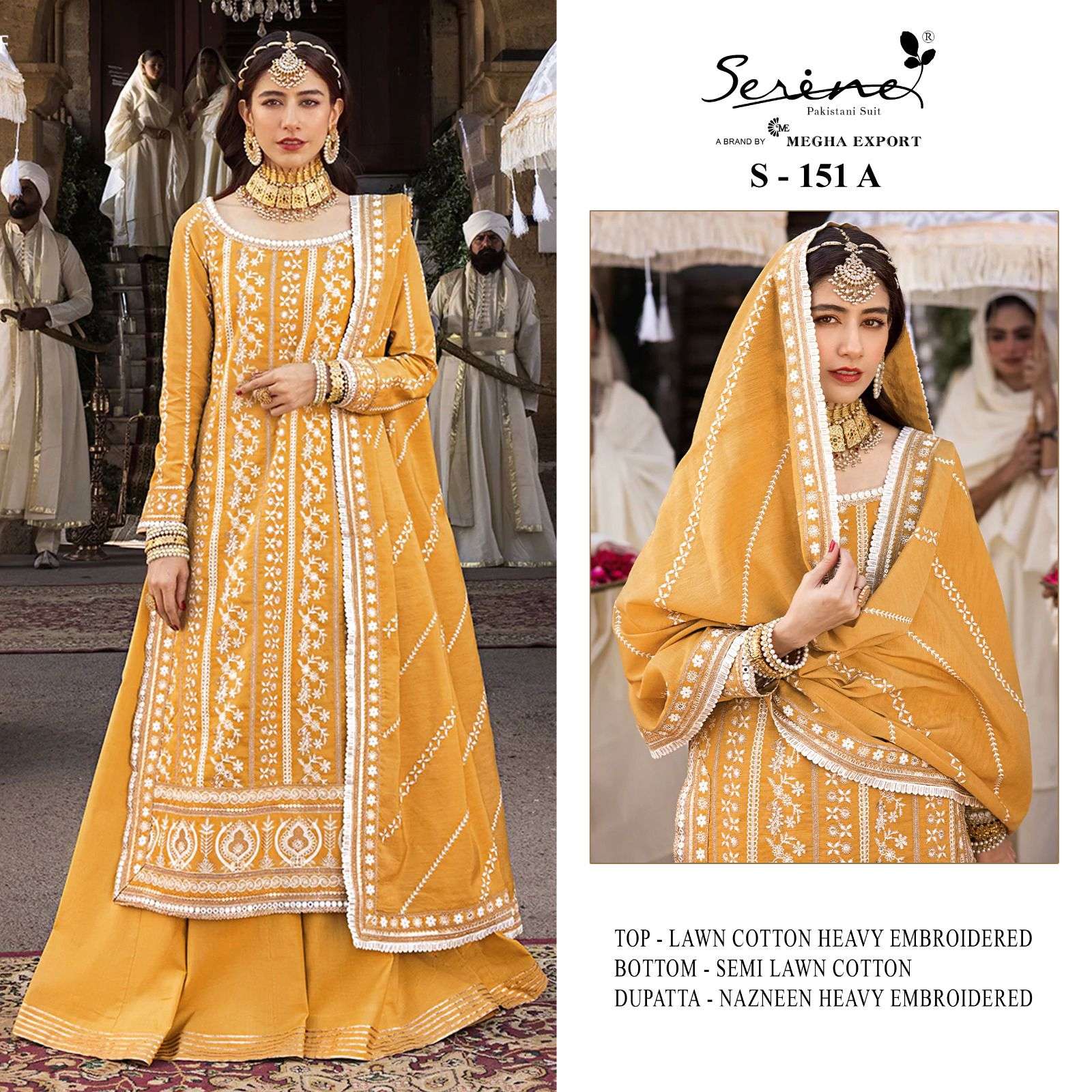 S-151 COLOURS BY SERENE 151-A TO 151-D LAWN COTTON EMBRODERY PAKISTANI DRESS