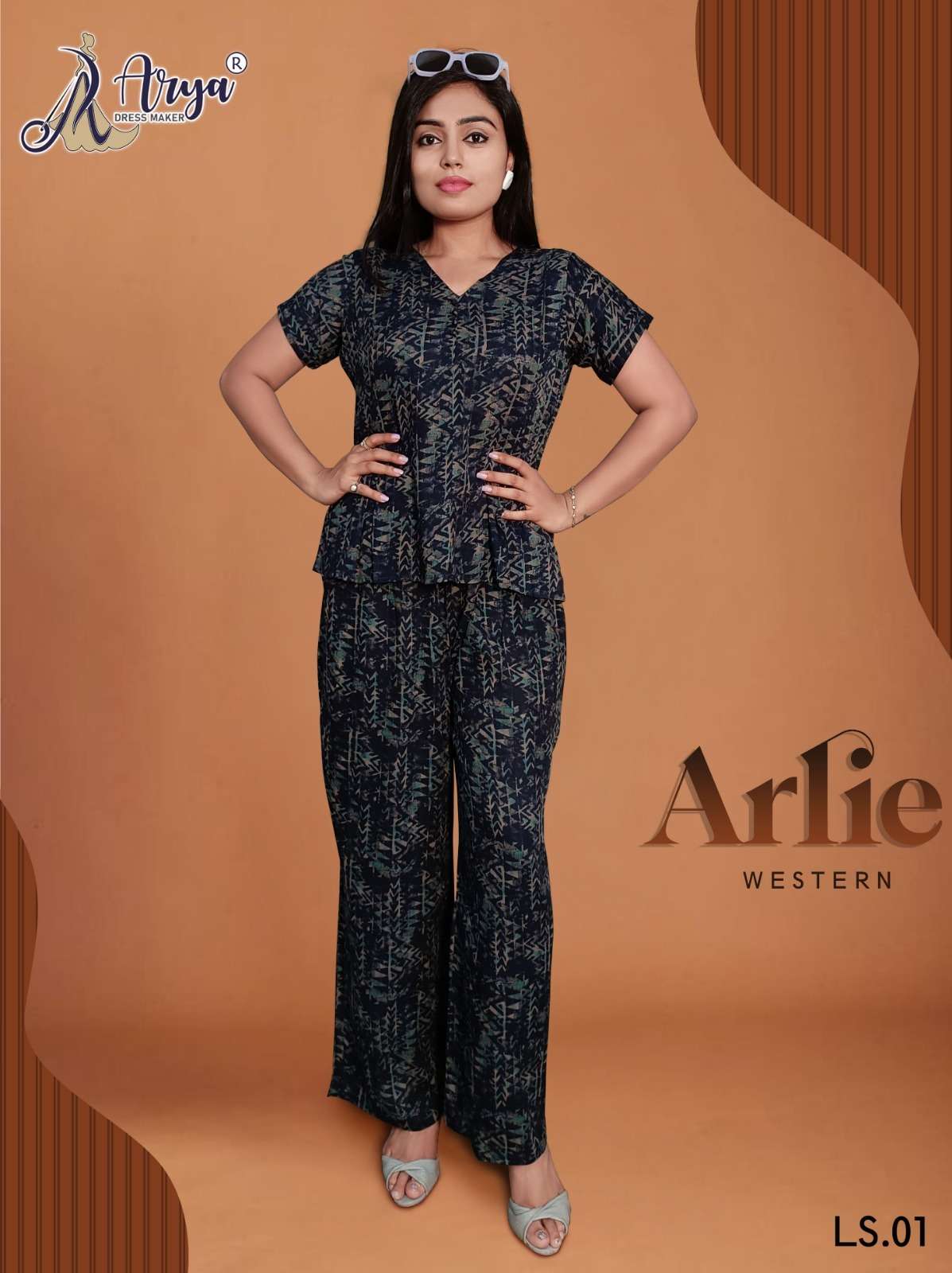 ARLIE WESTERN BY ARYA DRESS MAKER 01 TO 06 SERIES COTTON TOP AND PLAZZO 