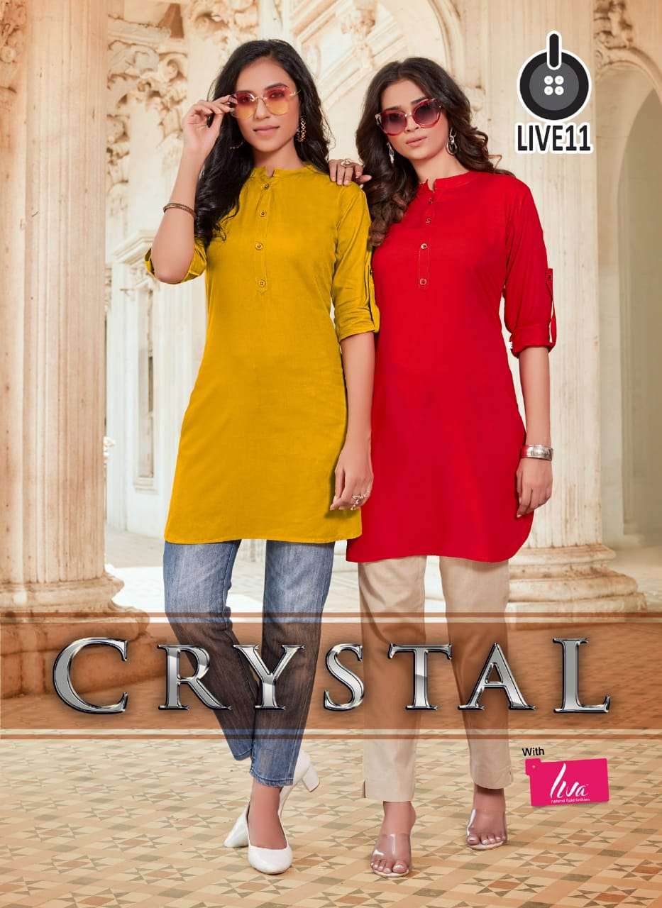 CRYSTAL BY VALAS 9763 TO 9774 SERIES DESIGNER FANCY LIVA KURTIS