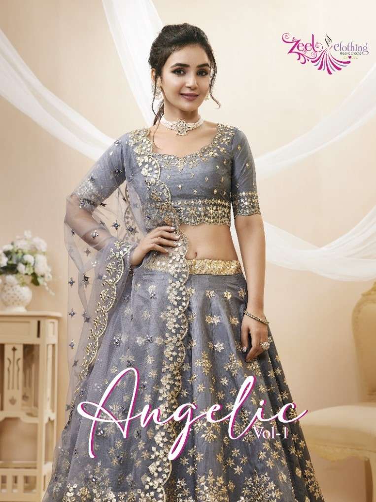 ANGELIC VOL-1 BY ZEEL CLOTHING 501 TO 506 SERIES DESIGNER SILK LEHENGAS