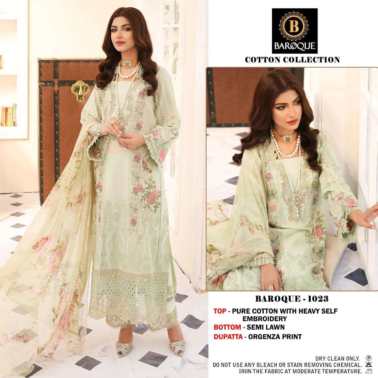 BR 1023 HIT DESIGNS BY BAROQUE DESIGNER COTTON WORK PAKISTANI DRESS