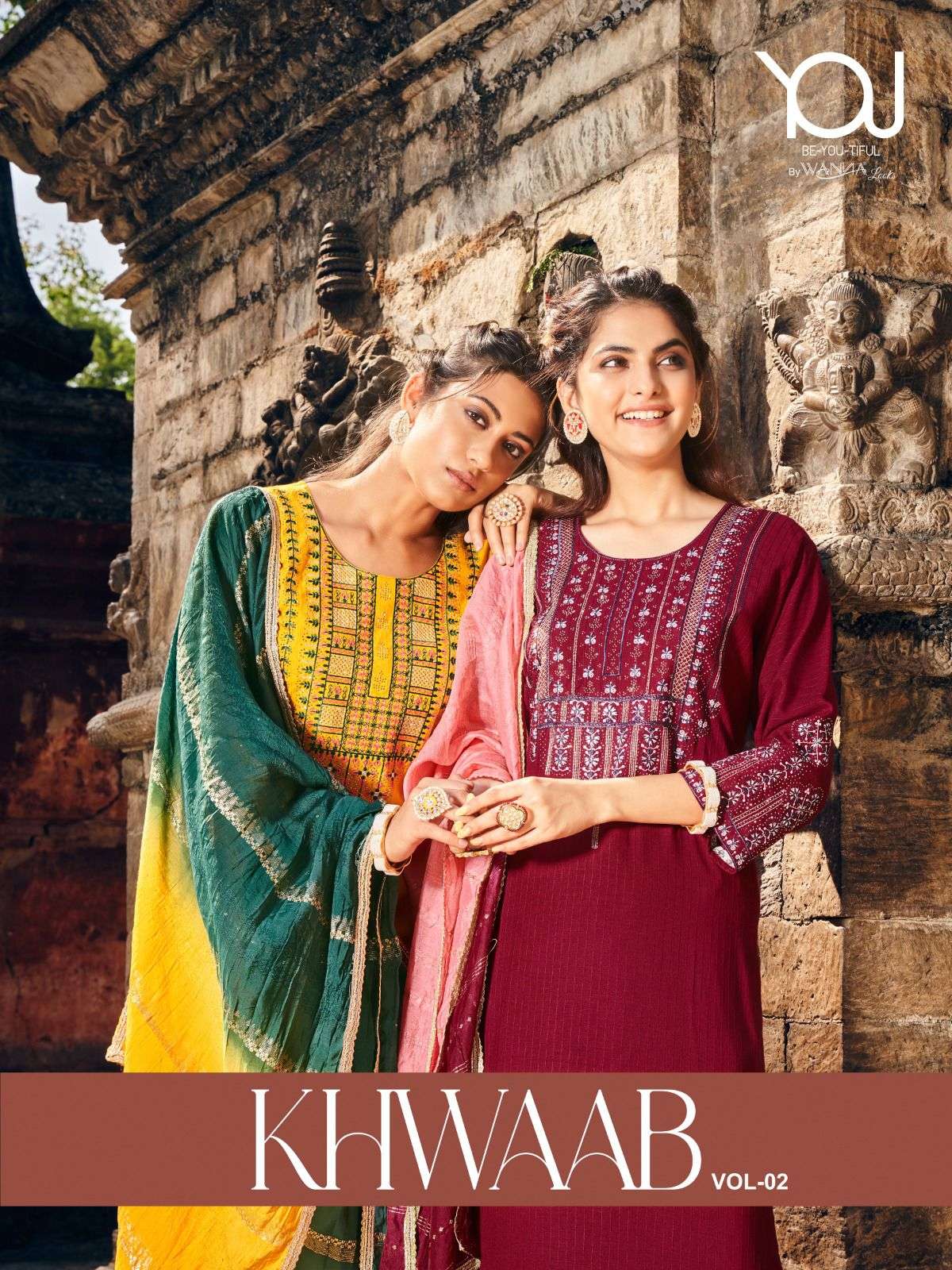 KHWAAB VOL-2 BY YOU 101 TO 106 DESIGNER RAYON VISCOCE HAND WORK DRESSES